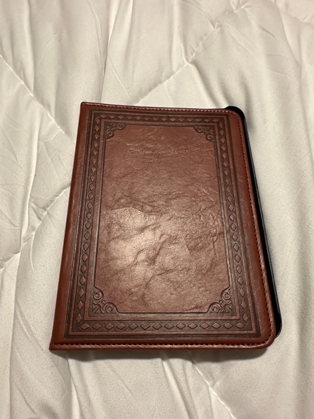 Brown Embossed Faux Leather Tablet Cover